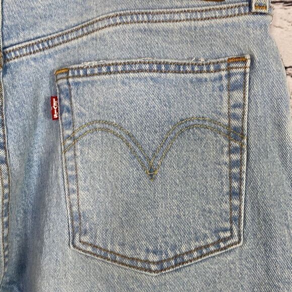 LEVIS‎ 501 Original Sport Stripe Cropped High-Rise Straight Logo Leg Jeans 32/26 - Picture 11 of 16